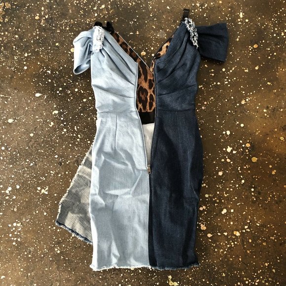 Dolce & Gabbana Patchwork Denim Wrap Dress - Picture 7 of 10